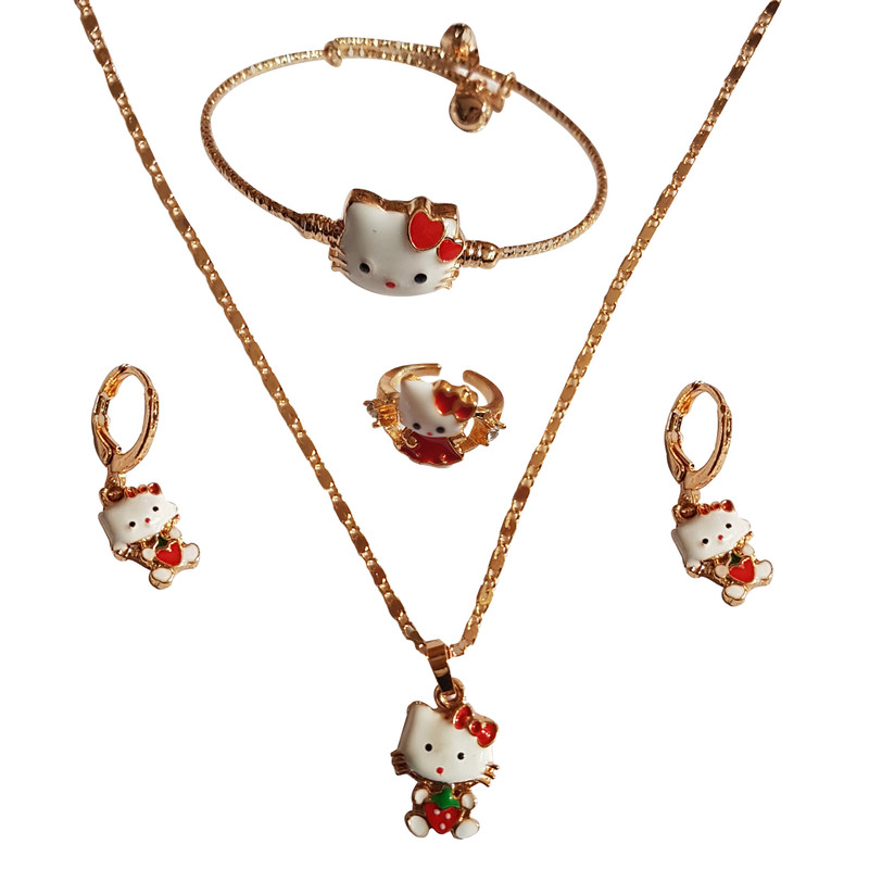 ست دخترانه طرح کیتی کد E-456 ست دخترانه طرح کیتی کد E-456