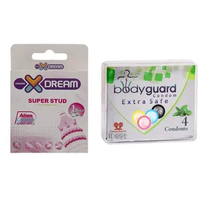 کاندوم ایکس دریم مدل Super Stud به همراه کاندوم بادی گارد مدل اکسترا سیف بسته 4 عددی 