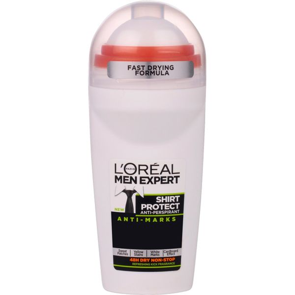 رول ضد تعریق مردانه لورآل سری Men Expert مدل Shirt Protect حجم 50 میلی لیتر