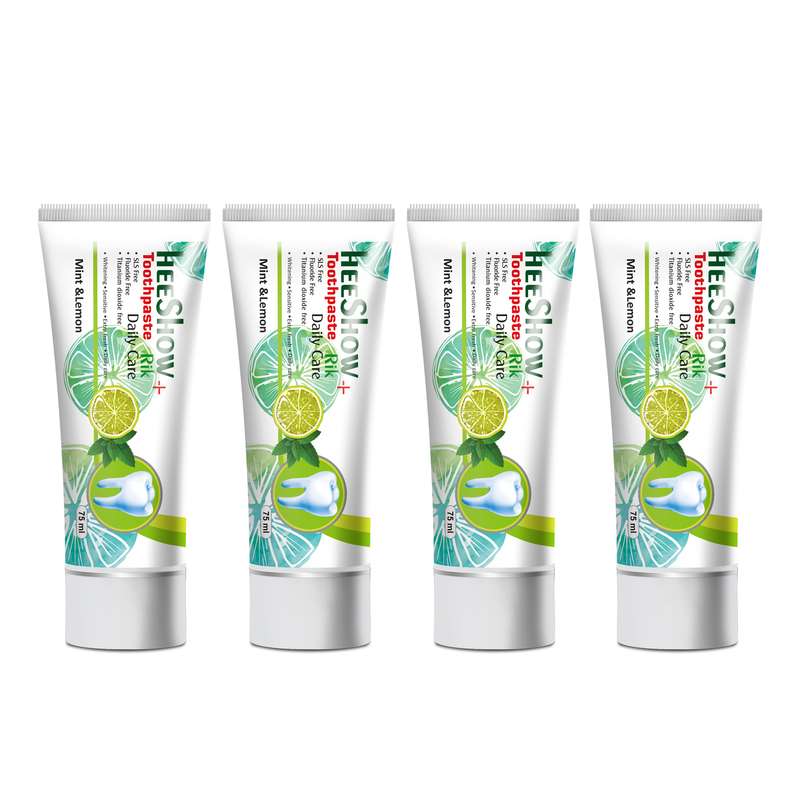 خمیر دندان هیشو ریک مدل mint & lemon حجم 75 میلی لیتر مجموعه 4 عددی خمیر دندان هیشو ریک مدل mint & lemon حجم 75 میلی لیتر مجموعه 4 عددی