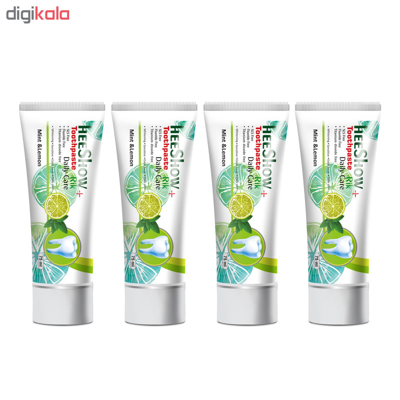خمیر دندان هیشو ریک مدل mint & lemon حجم 75 میلی لیتر مجموعه 4 عددی خمیر دندان هیشو ریک مدل mint & lemon حجم 75 میلی لیتر مجموعه 4 عددی