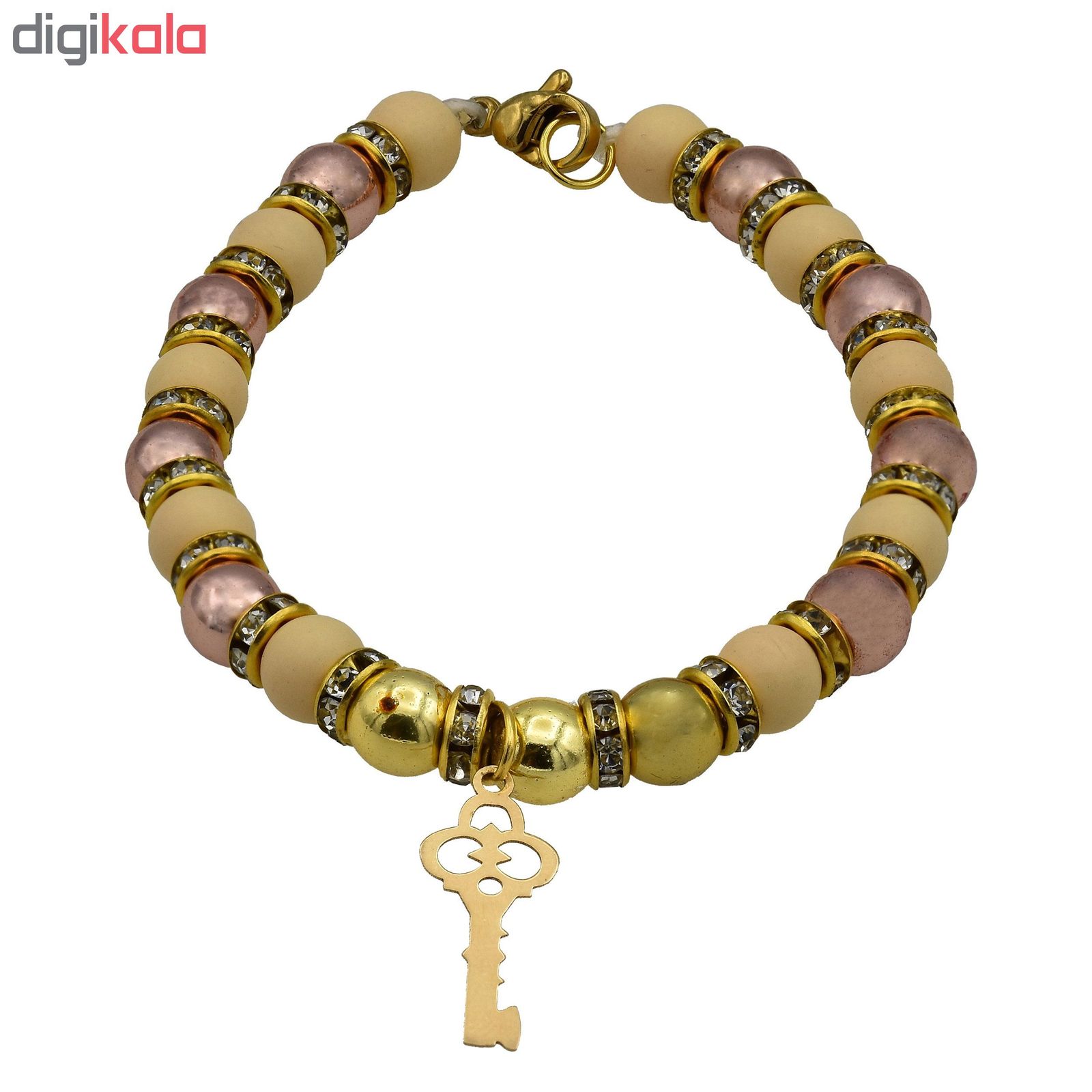 دستبند طلا 18 عیار زنانه آمانژ طرح کلید کد 582D3057