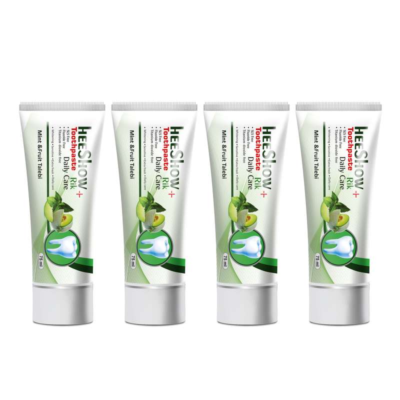 خمیر دندان  هیشو ریک مدل mint & fruit talebi حجم 75 میلی لیتر مجموعه 4 عددی