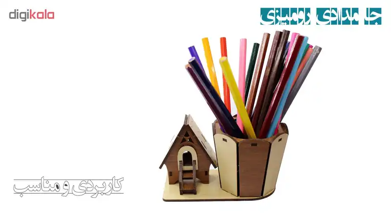 جامدادی رومیزی طرح کلبه مدل PEN-30