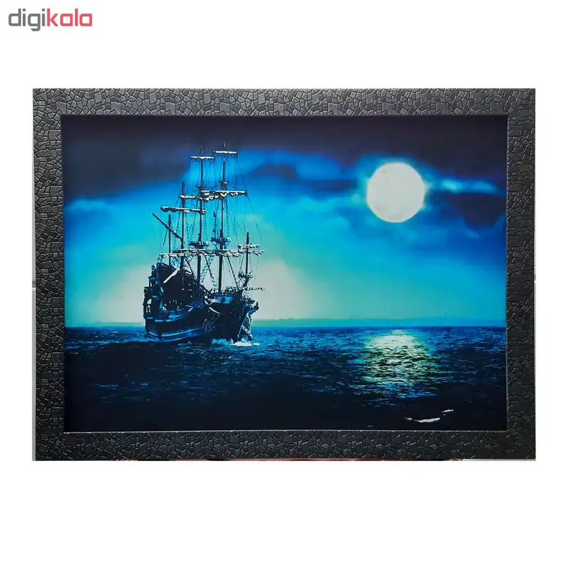 تابلو نوری طرح ماه و کشتی مدل sh-215