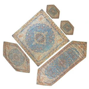 ست 5 تکه رومیزی ترمه ابریشمی کد 821