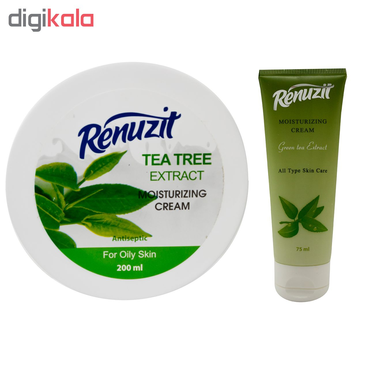 کرم مرطوب کننده رینو زیت مدل TEA TREE حجم 200 میلی لیتر به همراه کرم مرطوب کننده حجم 75 میلی لیتر