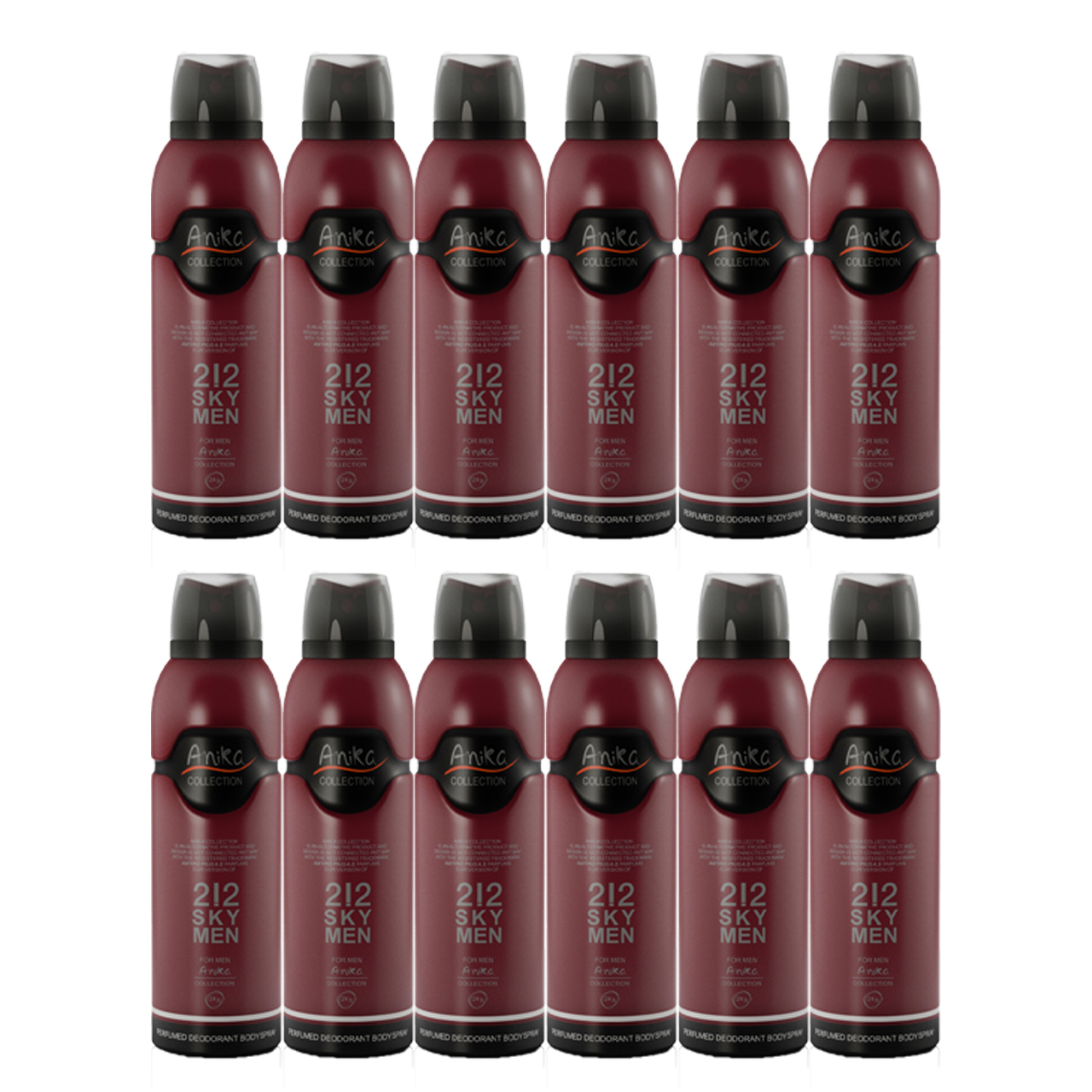 اسپری خوشبو کننده بدن مردانه آنیکا مدل Sky 212 حجم 200 میلی لیتر مجموعه 12 عددی