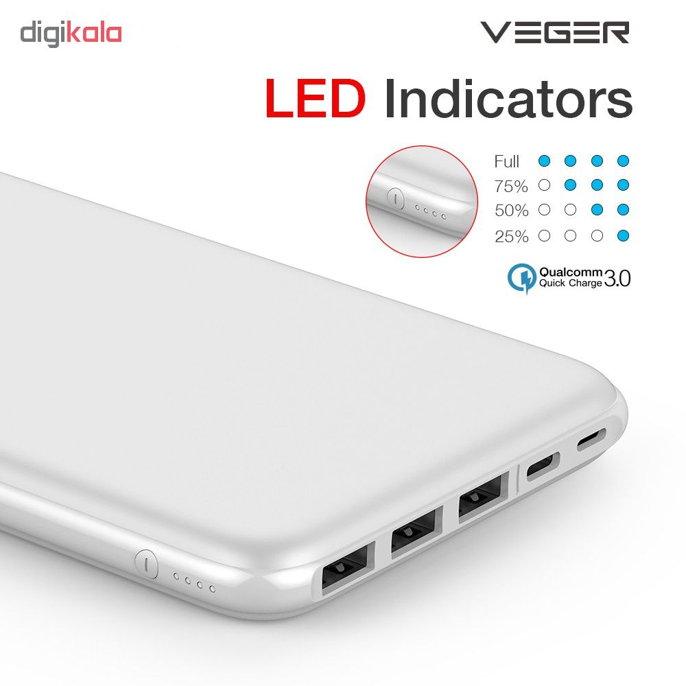 شارژر همراه وگر مدل V200 ظرفیت 35000 میلی آمپر ساعت