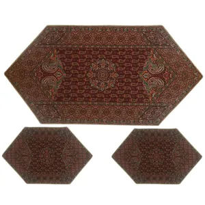 ست 3 تکه رومیزی ترمه ابریشمی طرح قلمکار کد 813