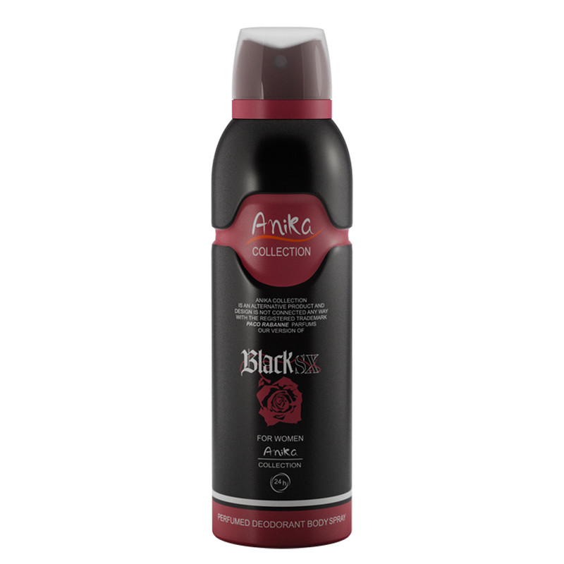 اسپری خوشبو کننده بدن زنانه آنیکا مدل Black sx  حجم 200 میلی لیتر