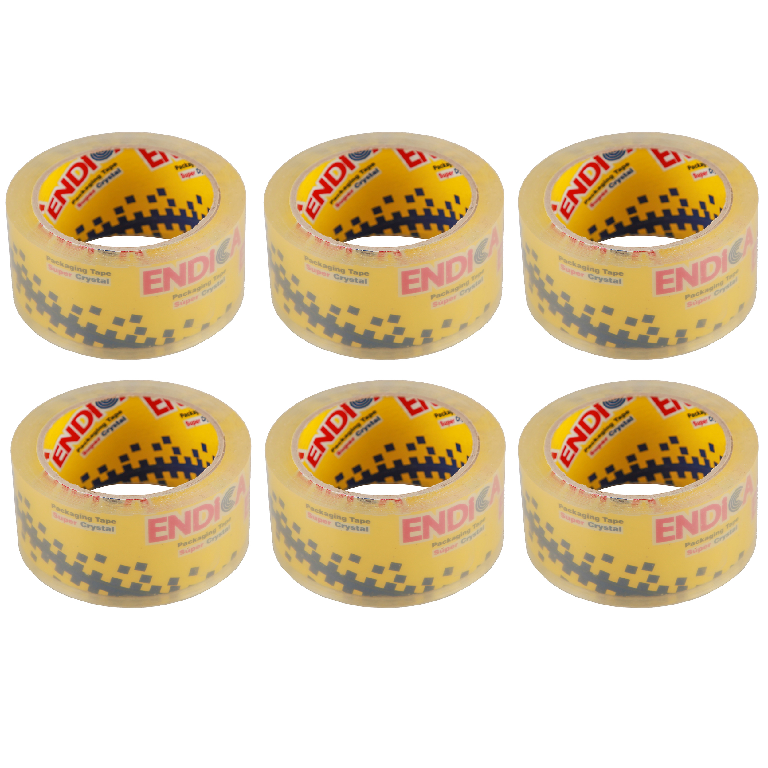 چسب نواری اندیکا کد 616001 عرض 4.8 سانتی متر بسته شش عددی