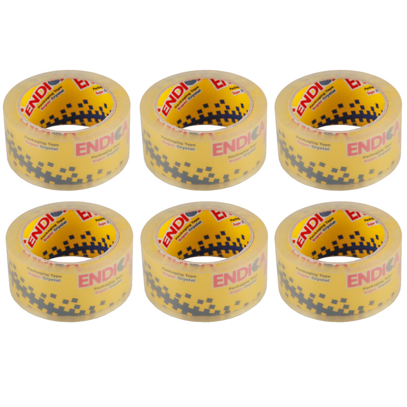چسب نواری اندیکا کد 616001 عرض 4.8 سانتی متر بسته شش عددی