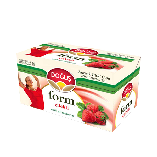 دمنوش طعم توت فرنگی دوغوش مدل Form بسته 20 عددی