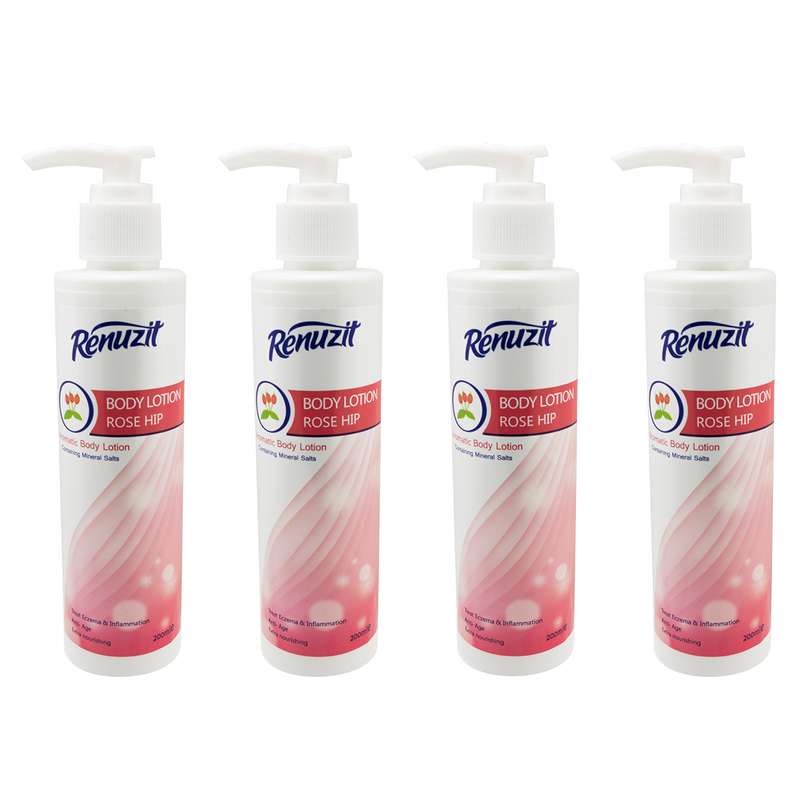 لوسیون بدن رینو زیت مدل ROSE HIP حجم 200 میلی لیتر مجموعه 4 عددی لوسیون بدن رینو زیت مدل ROSE HIP حجم 200 میلی لیتر مجموعه 4 عددی