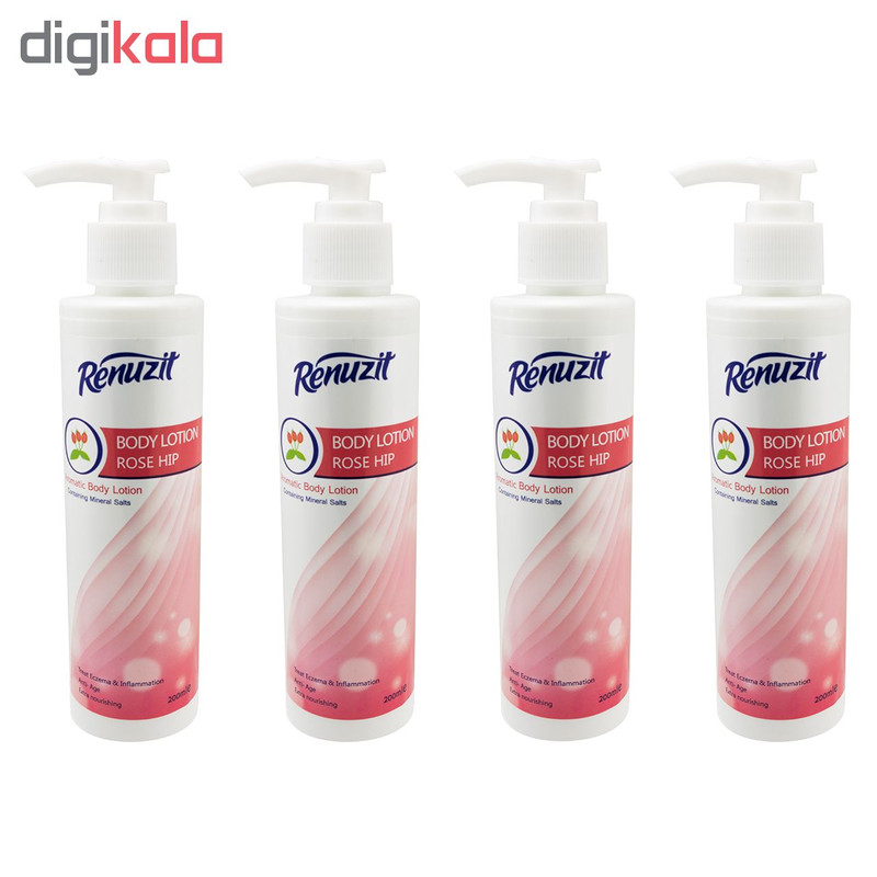 لوسیون بدن رینو زیت مدل ROSE HIP حجم 200 میلی لیتر مجموعه 4 عددی لوسیون بدن رینو زیت مدل ROSE HIP حجم 200 میلی لیتر مجموعه 4 عددی