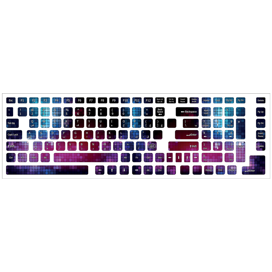 برچسب حروف فارسی کیبورد سیب طرح Mosaic کد 1