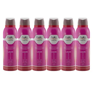 اسپری خوشبو کننده بدن زنانه آنیکا مدل Lagos touch of pink حجم 200 میلی لیتر مجموعه 6 عددی