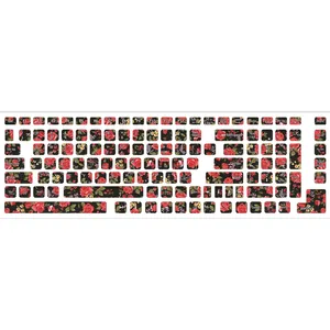 برچسب حروف فارسی کیبورد سیب طرح Rose کد 22