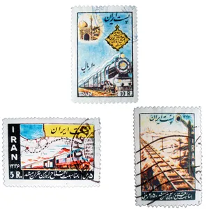 تمبر یادگاری مدل افتتاح راه آهن تهران مشهد کد K622 مجموعه 3 عددی