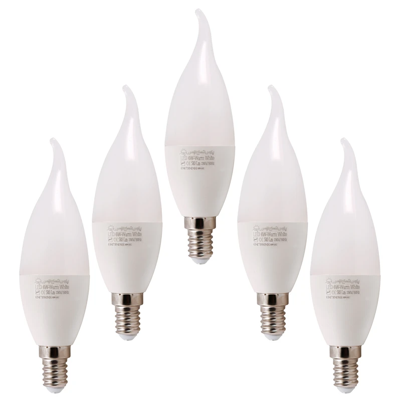 لامپ ال ای دی 6 وات پارس شعاع توس مدل AM-6W پایه E14 بسته 5 عددی