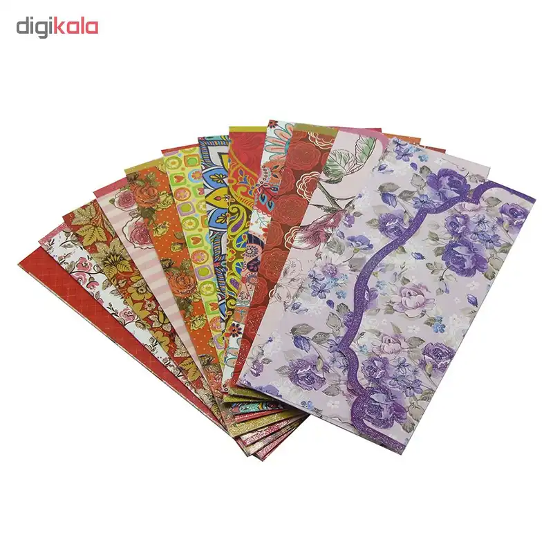 پاکت پول طرح پروانه کد 01 مجموعه 12 عددی