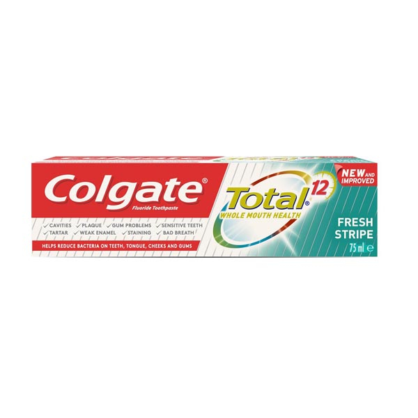 خمیر دندان کلگیت سری total12 مدل fresh stripe حجم 75 میلی لیتر