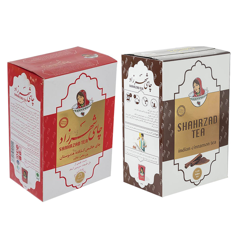 چای شهرزاد با طعم دارچین مقدار 500 گرم به همراه چای شهرزاد  کلکته هندوستان مقدار 500 گرم