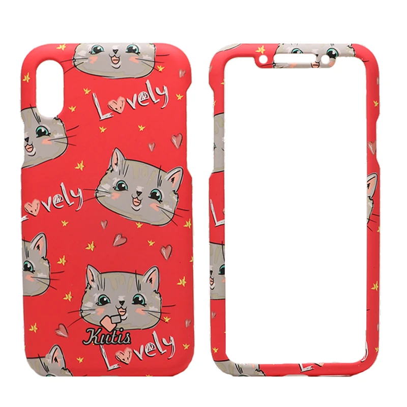 کاور 360 درجه کوتیس طرح Lovely Cat مناسب برای گوشی موبایل اپل iPhone X/Xs