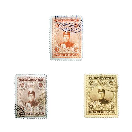 تمبر یادگاری مدل قاجار احمدی کد ahb3-095 مجموعه 3 عددی