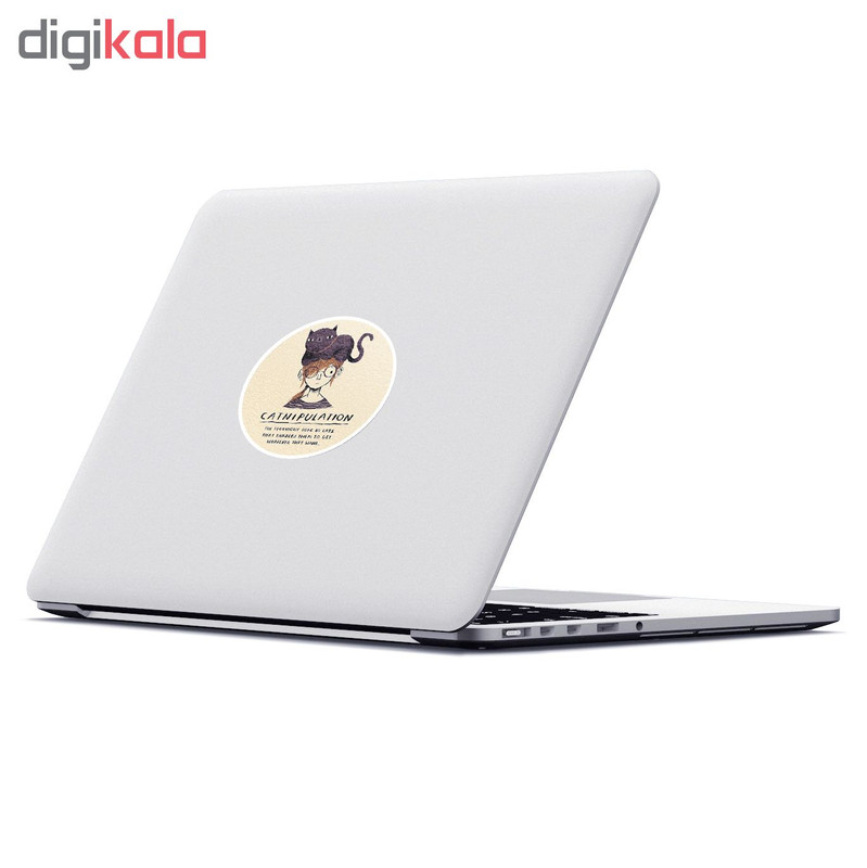 استیکر لپ تاپ ماسا دیزاین طرح دختر و گربه مدل STK355