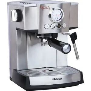 اسپرسوساز 1500 میلی‌لیتری نوا مدل NCM-127EXPS، با مصرف پودر قهوه، مناسب تهیه اسپرسو، کافه لاته، موکا، کاپوچینو و ماکیاتو، دارای سیستم گرم کردن فنجان