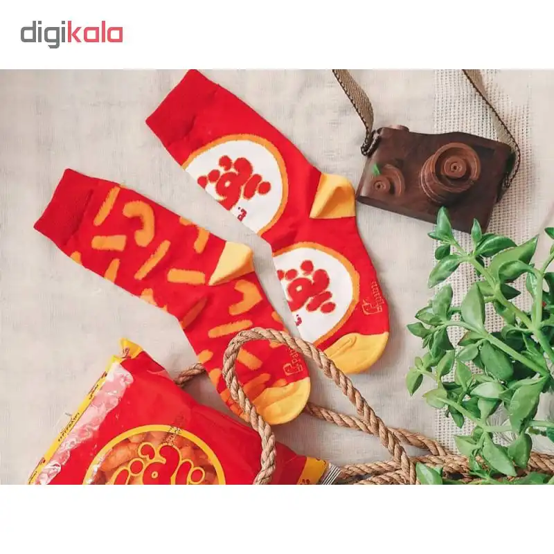 جوراب زنانه طرح پفک نمکی