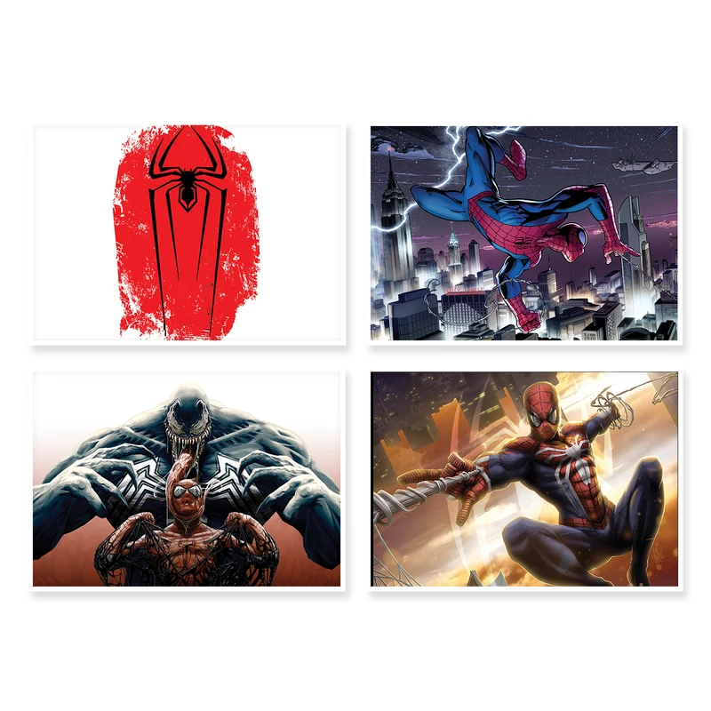 پوستر طرح SpiderMan کد A-1194 مجموعه 4 عددی