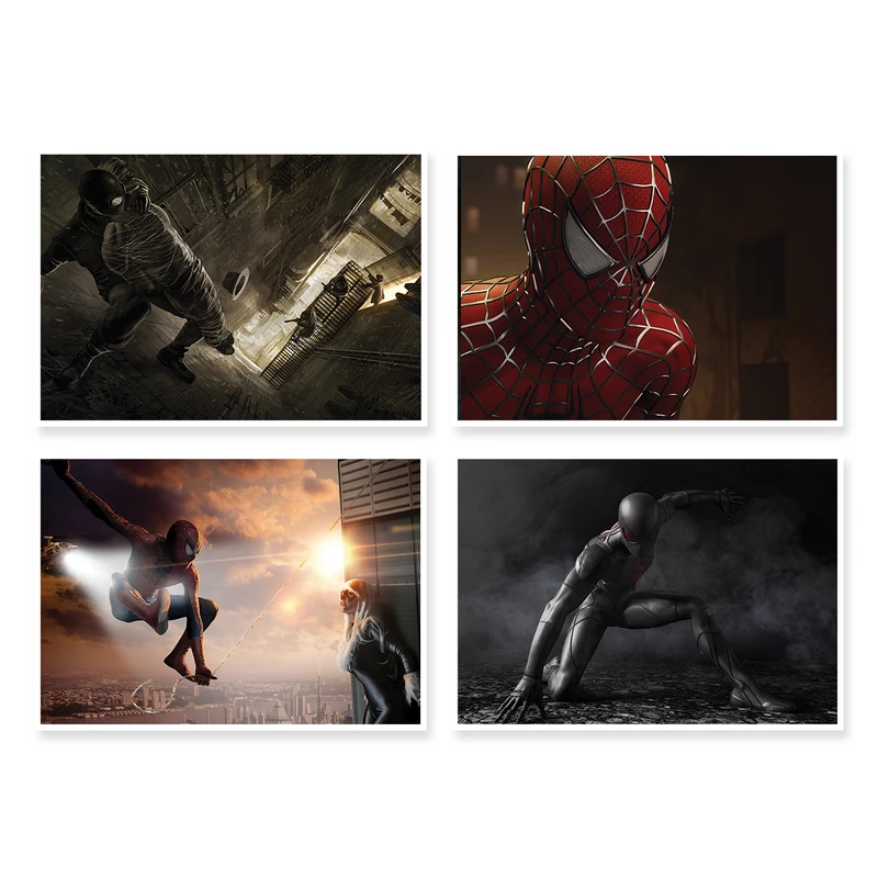 پوستر طرح SpiderMan کد A-1205 مجموعه 4 عددی