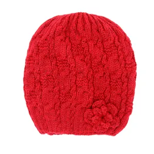 کلاه بافتنی دخترانه طرح گل کد 81402