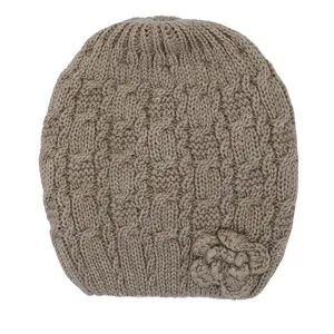 کلاه بافتنی دخترانه طرح گل کد 81405