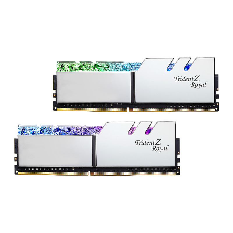 رم دسکتاپ DDR4 دو کاناله 3000 مگاهرتز CL16 جی اسکیل مدل Trident Z Royal SILVER ظرفیت 16 گیگابایت