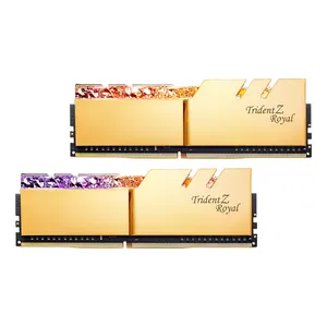 رم دسکتاپ DDR4 دو کاناله 3000 مگاهرتز CL16 جی اسکیل مدل Trident Z Royal GOLD ظرفیت 16 گیگابایت