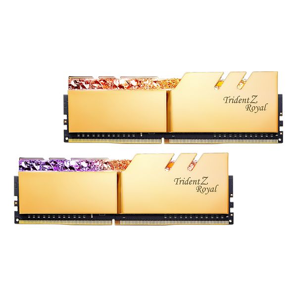 رم دسکتاپ DDR4 دو کاناله 3000 مگاهرتز CL16 جی اسکیل مدل Trident Z Royal GOLD ظرفیت 32 گیگابایت رم دسکتاپ DDR4 دو کاناله 3000 مگاهرتز CL16 جی اسکیل مدل Trident Z Royal GOLD ظرفیت 32 گیگابایت