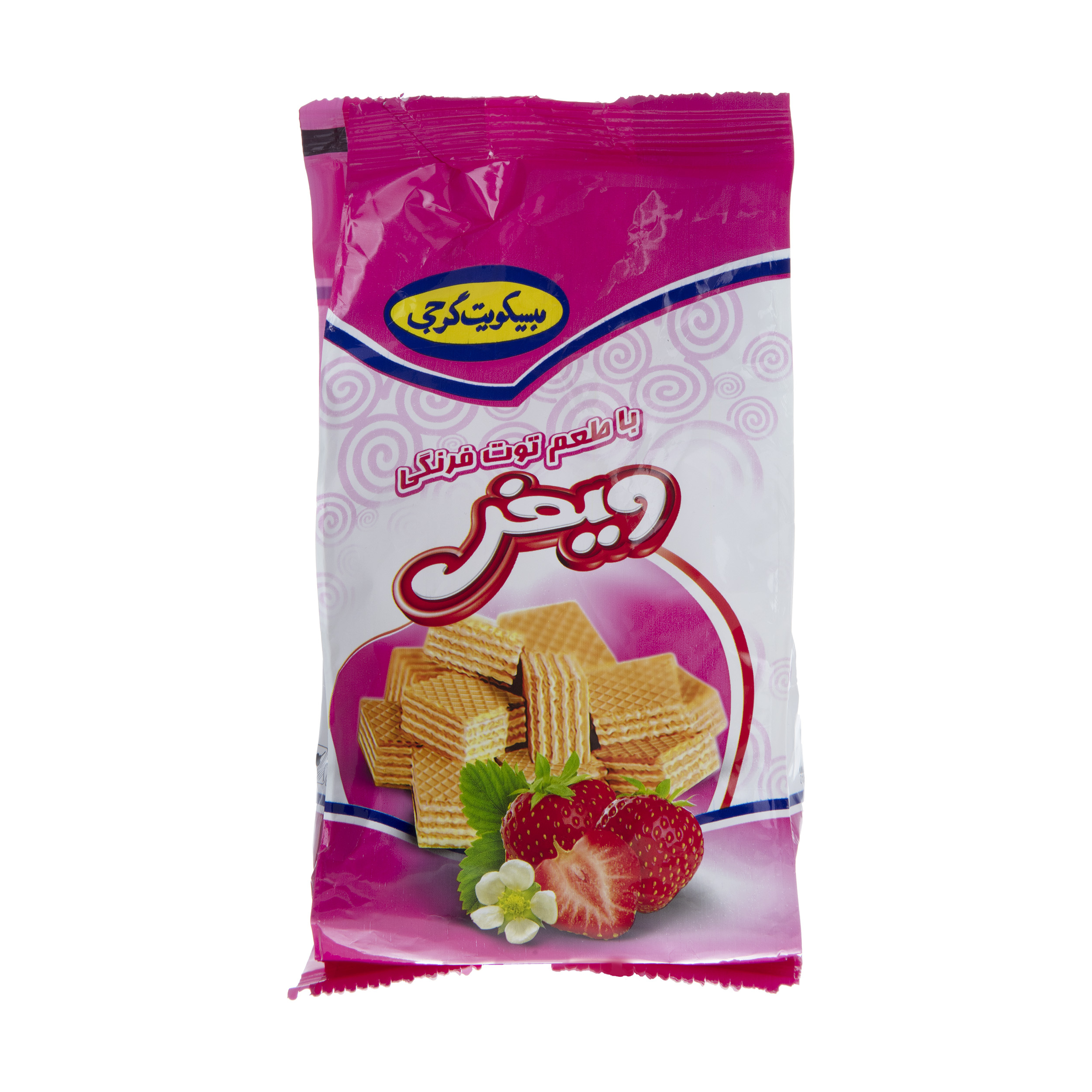 ویفر گرجی با طعم توت فرنگی مقدار 100 گرم