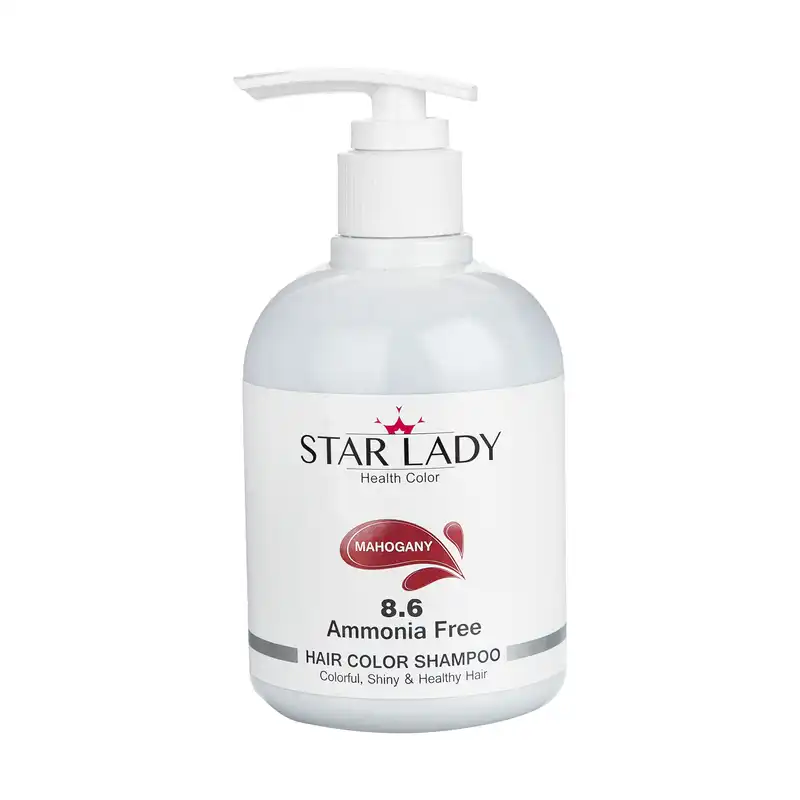 شامپو رنگ ماهاگونی مو استار لیدی شماره 8.6 حجم 300 میلی لیتر