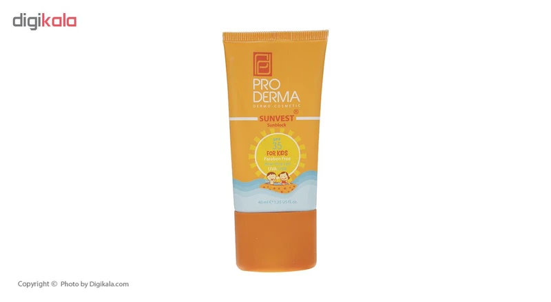 عکس شماره 3 : کرم ضد آفتاب کودک پرودرما مدل sunvest حجم 40 میلی لیتر