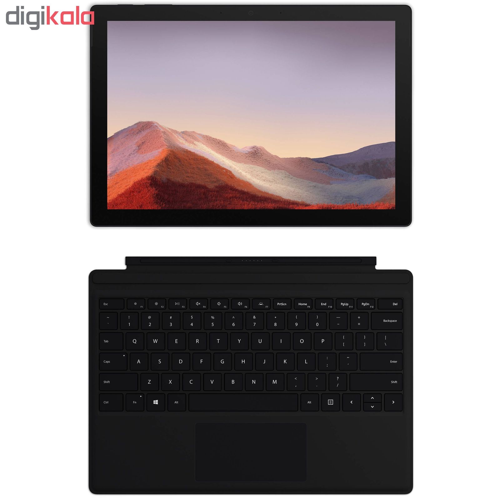 تبلت مایکروسافت مدل Surface Pro 7 - D به همراه کیبورد Black Type Cover