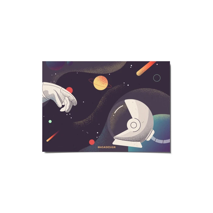 کارت پستال ماسا دیزاین طرح فضانورد کد postv97