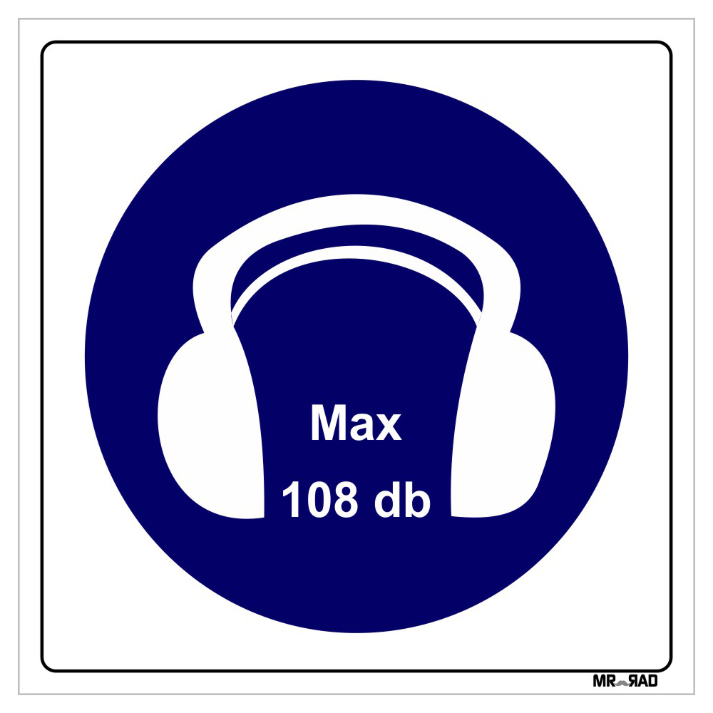 برچسب ایمنی مستر راد طرح حداکثر میزان مجاز صدا 108 دسی بل کد LB00167 بسته دو عددی