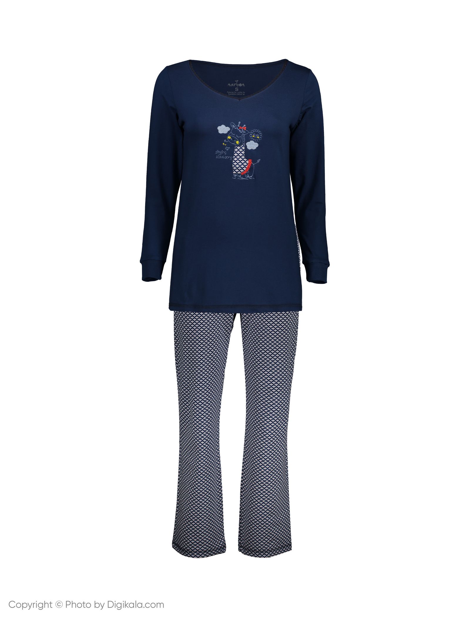 ست تی شرت و شلوار راحتی زنانه ناربن مدل1521168-60 - سورمه ای - 2