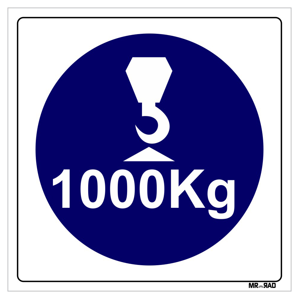 برچسب ایمنی مستر راد طرح حداکثر وزن مجاز برای بالابر 1000 کیلوگرم کد LB00202 بسته دو عددی