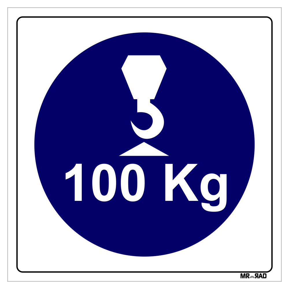 برچسب ایمنی مستر راد طرح حداکثر وزن مجاز برای بالابر 100 کیلوگرم کد LB00203 بسته دو عددی