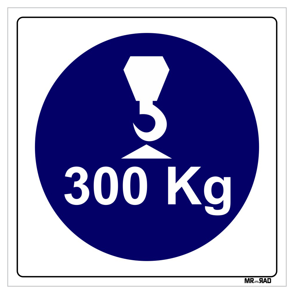 برچسب ایمنی مستر راد طرح حداکثر وزن مجاز برای بالابر 300 کیلوگرم کد LB00205 بسته دو عددی